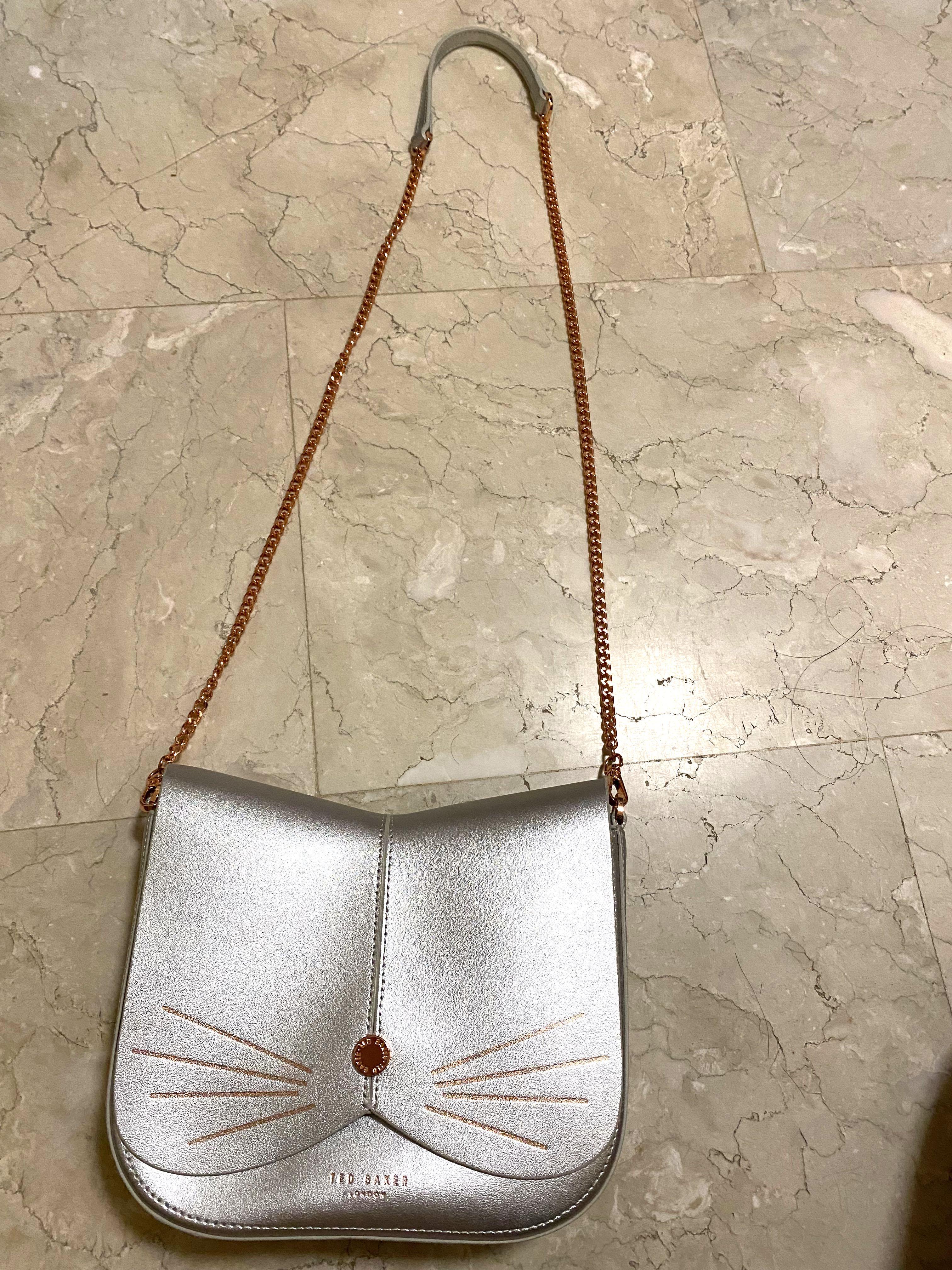 Ted Baker silver cat bag crossbody rose gold