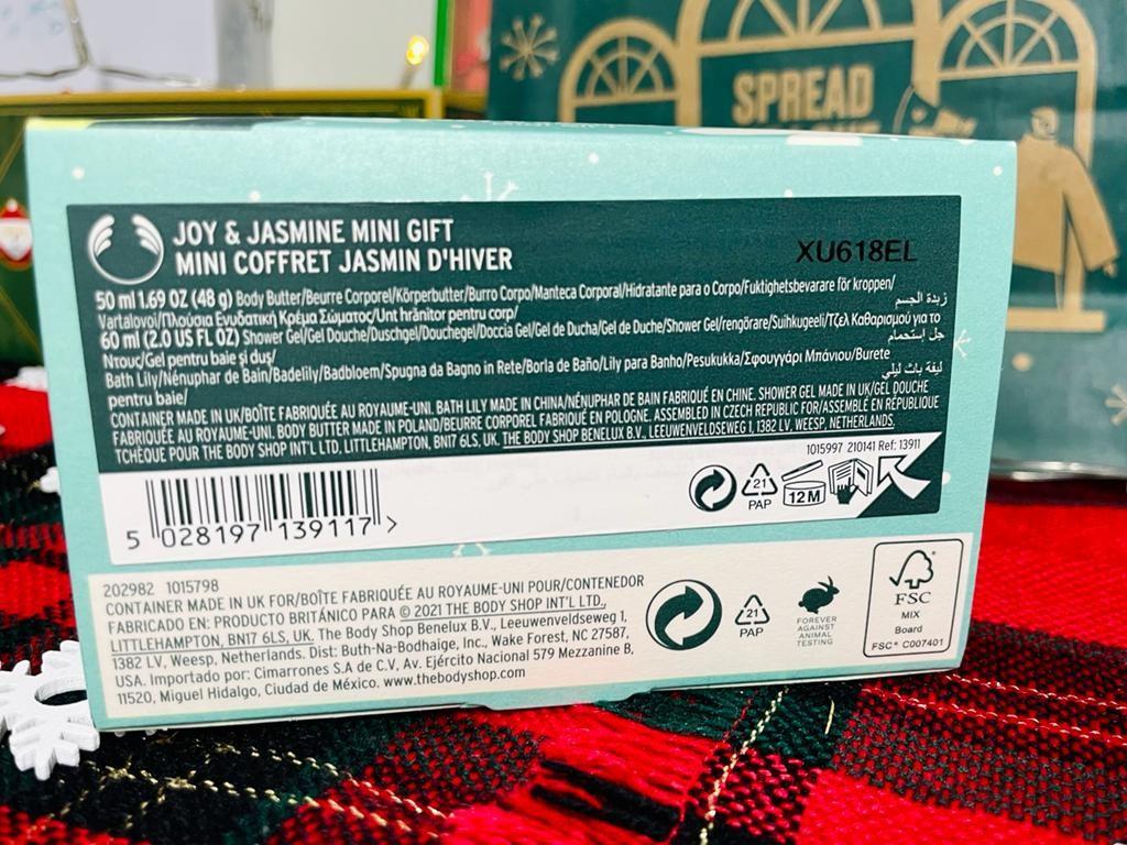 The Body Shop Joy & Jasmine mini gift set 60ml shower gel 50ml body butter Mini Ramie Bath Lily