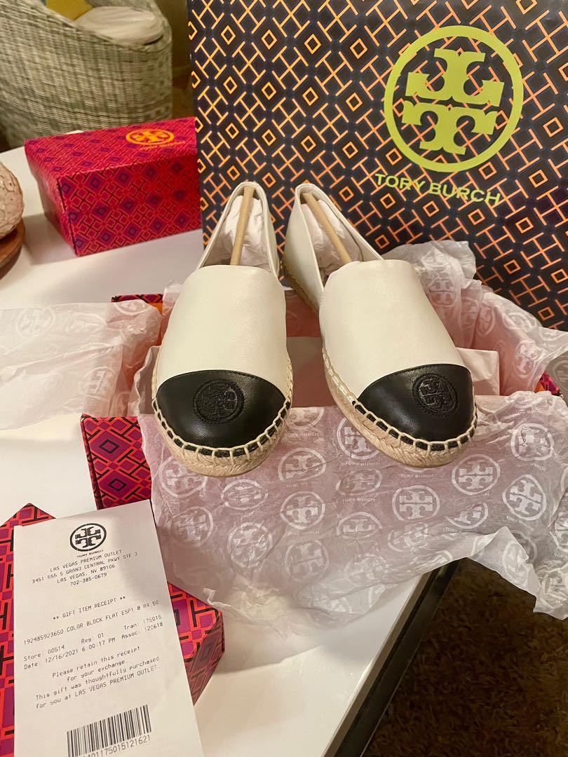 Tory Burch Espadrilles (color block) with store receipt, Women's Fashion,  Footwear, Flats & Sandals on Carousell