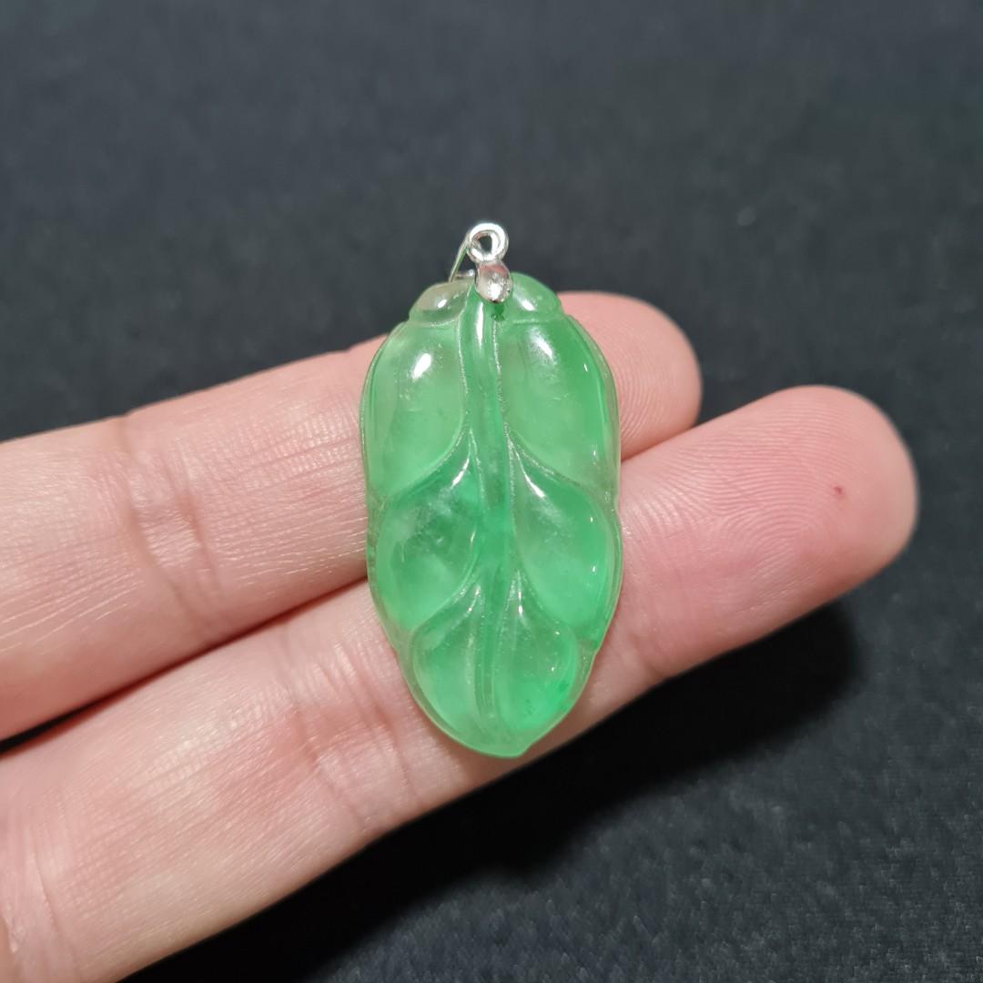 Jade leaf shop pendant