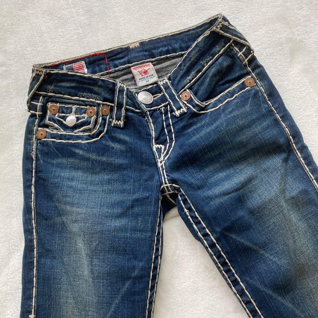 True Religion y2k low waisted contrast 