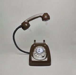 upcycled vintage rotary phone telephone touch lamp from retroalleyph (brown)