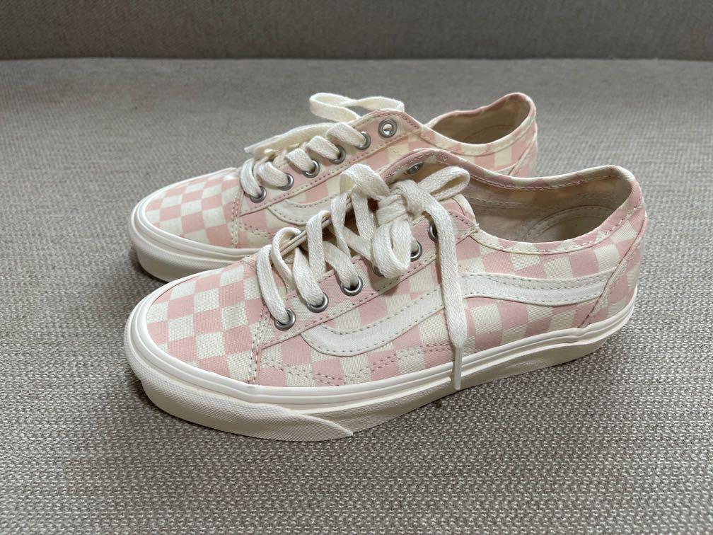 Pink checkered discount vans old skool