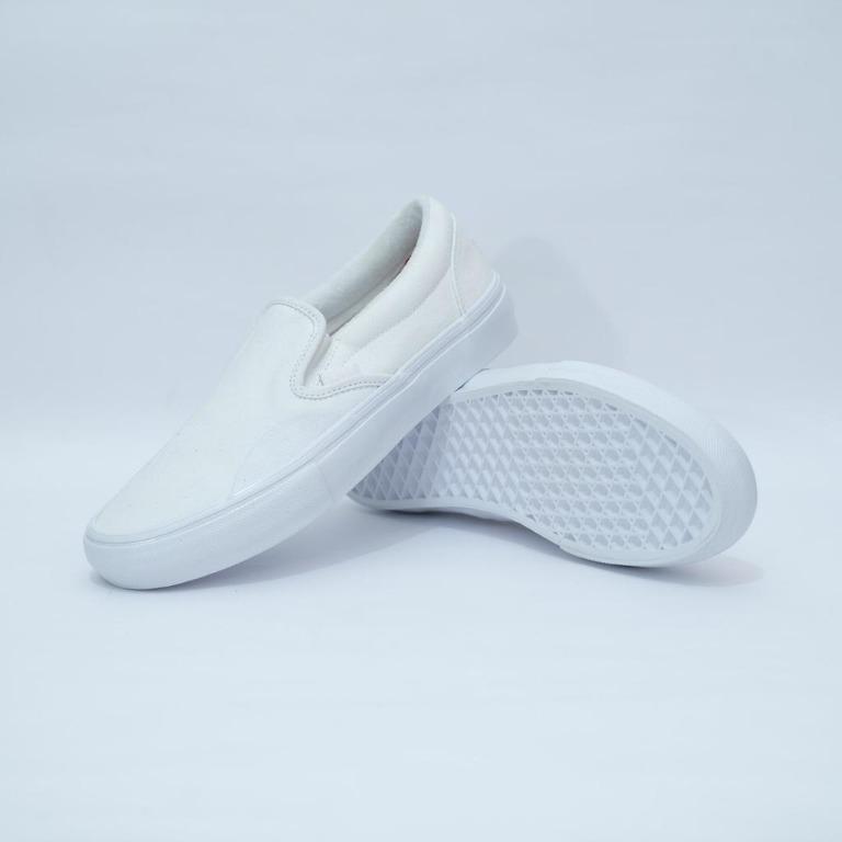 white vans slip ons pro