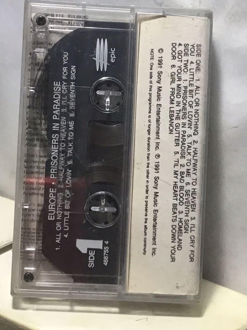 VINTAGE CASSETTE TAPE Europe Prisoners in Paradise OOP KASET Anubis Hard Rock, Hobbies & Toys