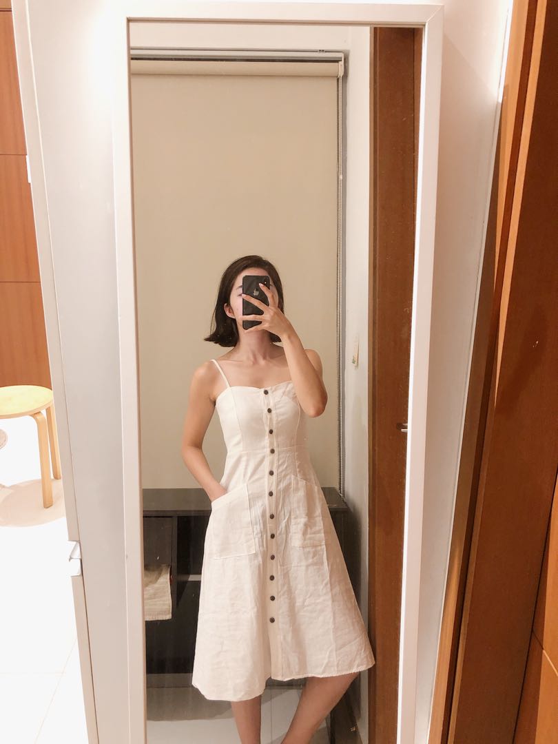 White linen new arrivals party dress