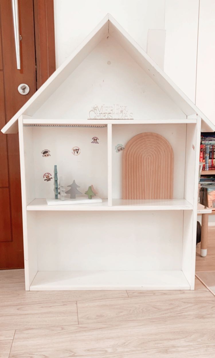 Wood doll house, wooden doll house, children book shelf, kids book