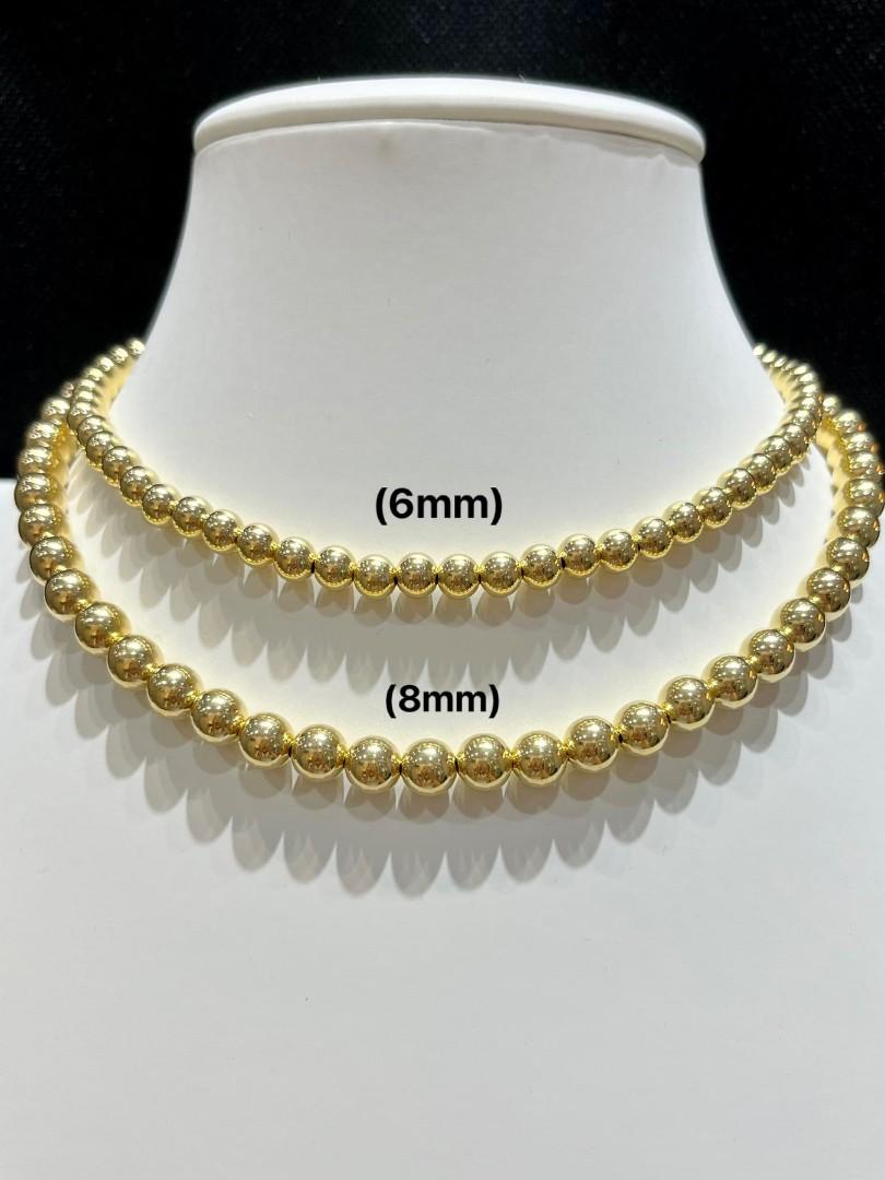 The Balance Bead Necklace with 0.08ct Diamond Bead in 18K Gold Vermeil -  MYKA