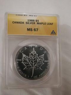 1988 canada maple silver 5$