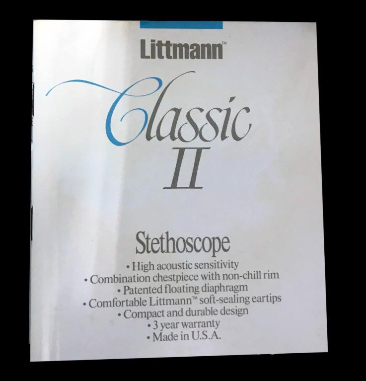 3M Littmann Classic II Pediatric Stethoscope, Black Tube, 28 inch, 2113