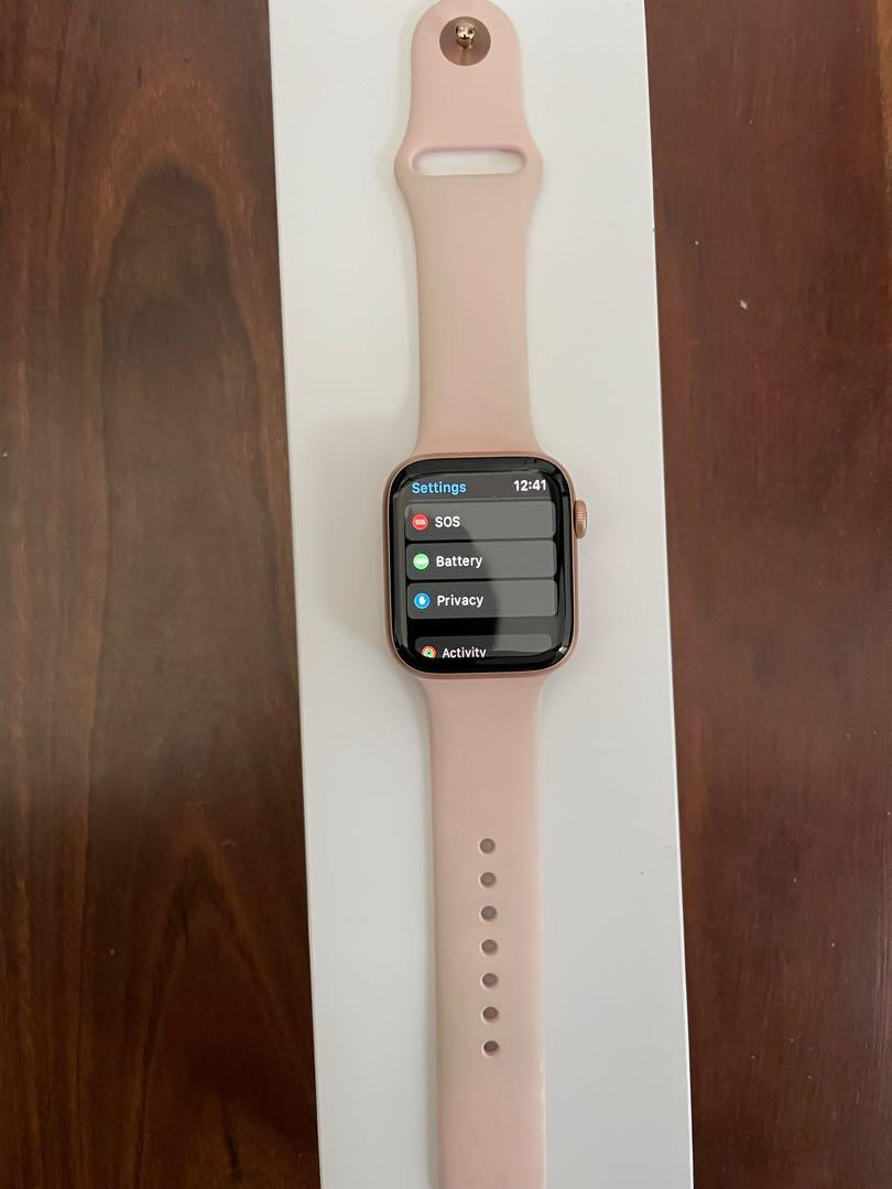 Apple Watch 44mm gold aluminum Series 4 original strap Mobile Phones Gadgets Wearables Smart Watches on Carousell