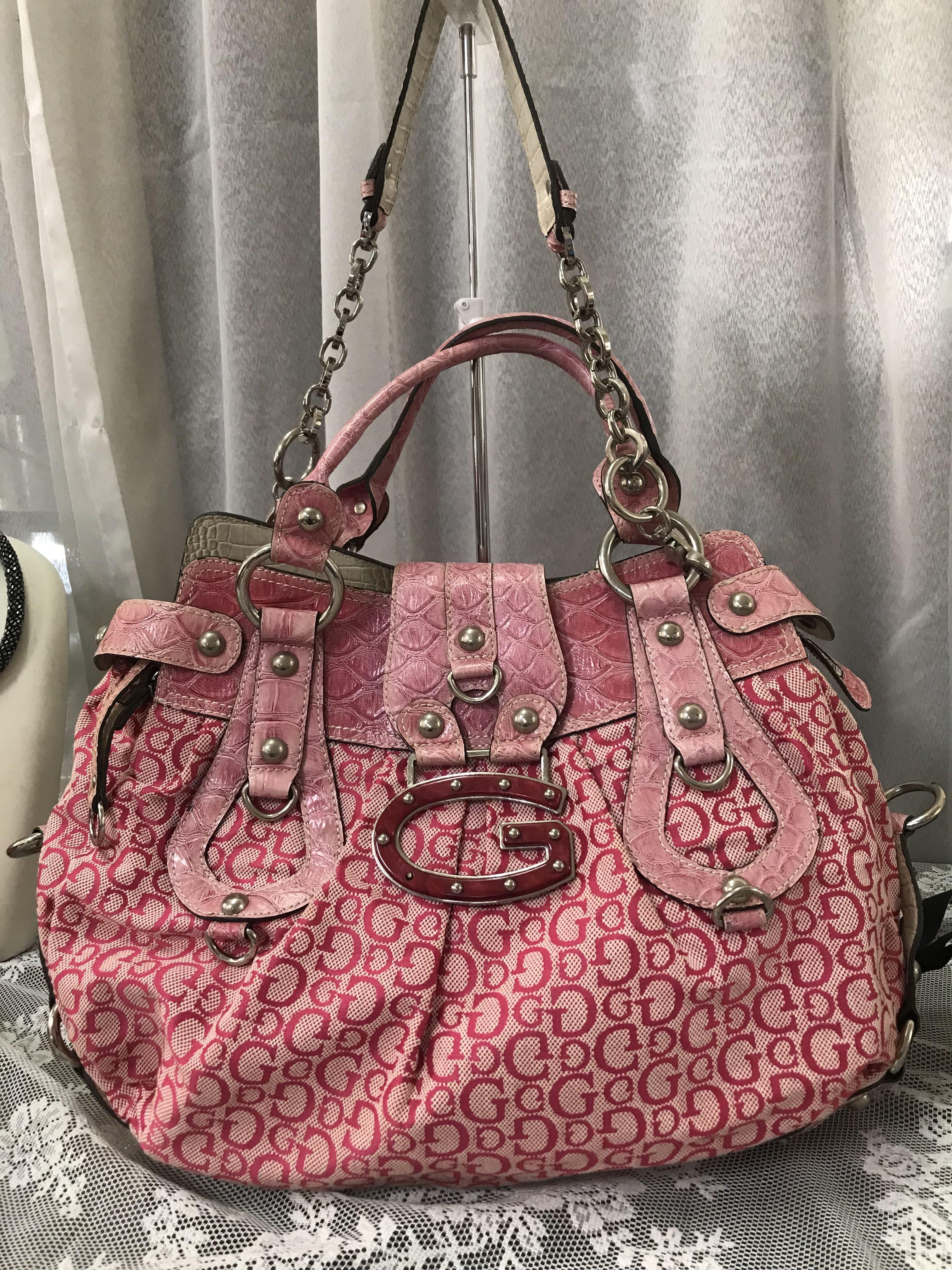 Pink guess store handbag