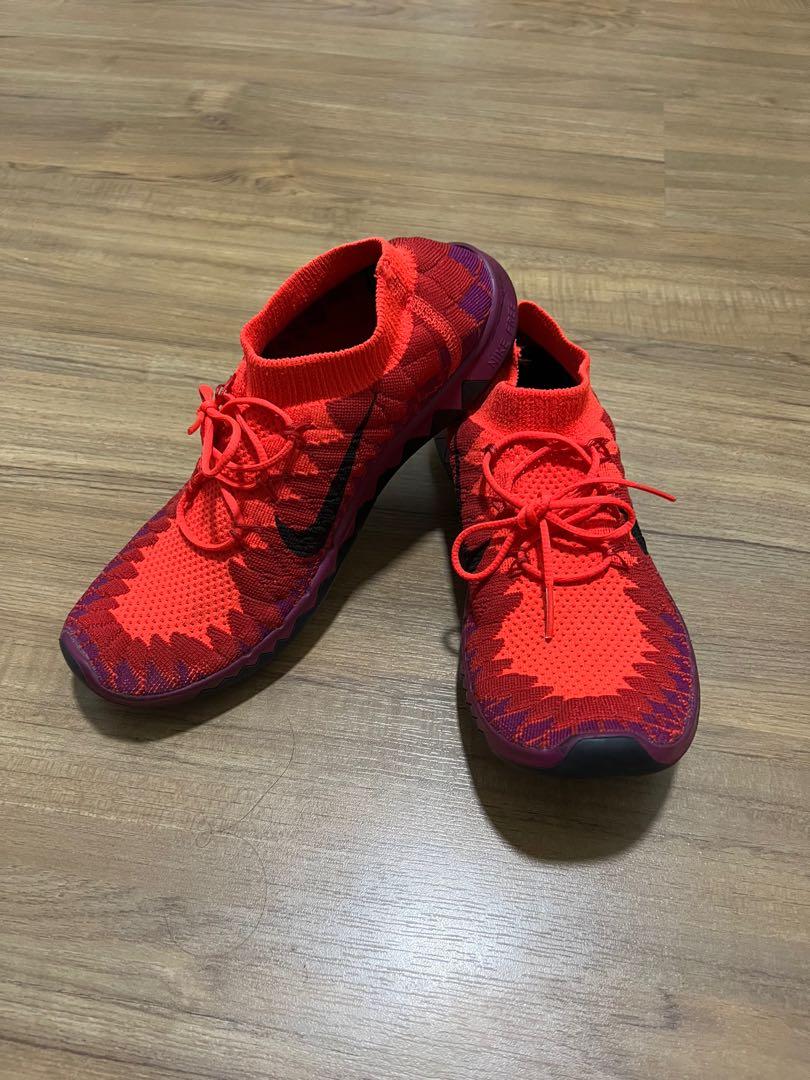 Authentic NIKE Free Red Maroon Fly Knit Running Shoes Men s Fashion Footwear Sneakers on Carousell