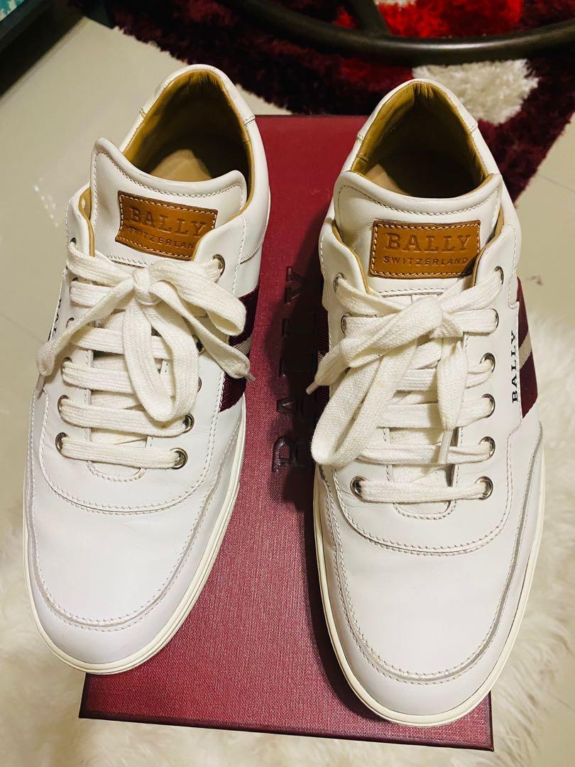 BALLY Men Oriano White Calf Plain Leather Sneaker, Men's Fashion ...