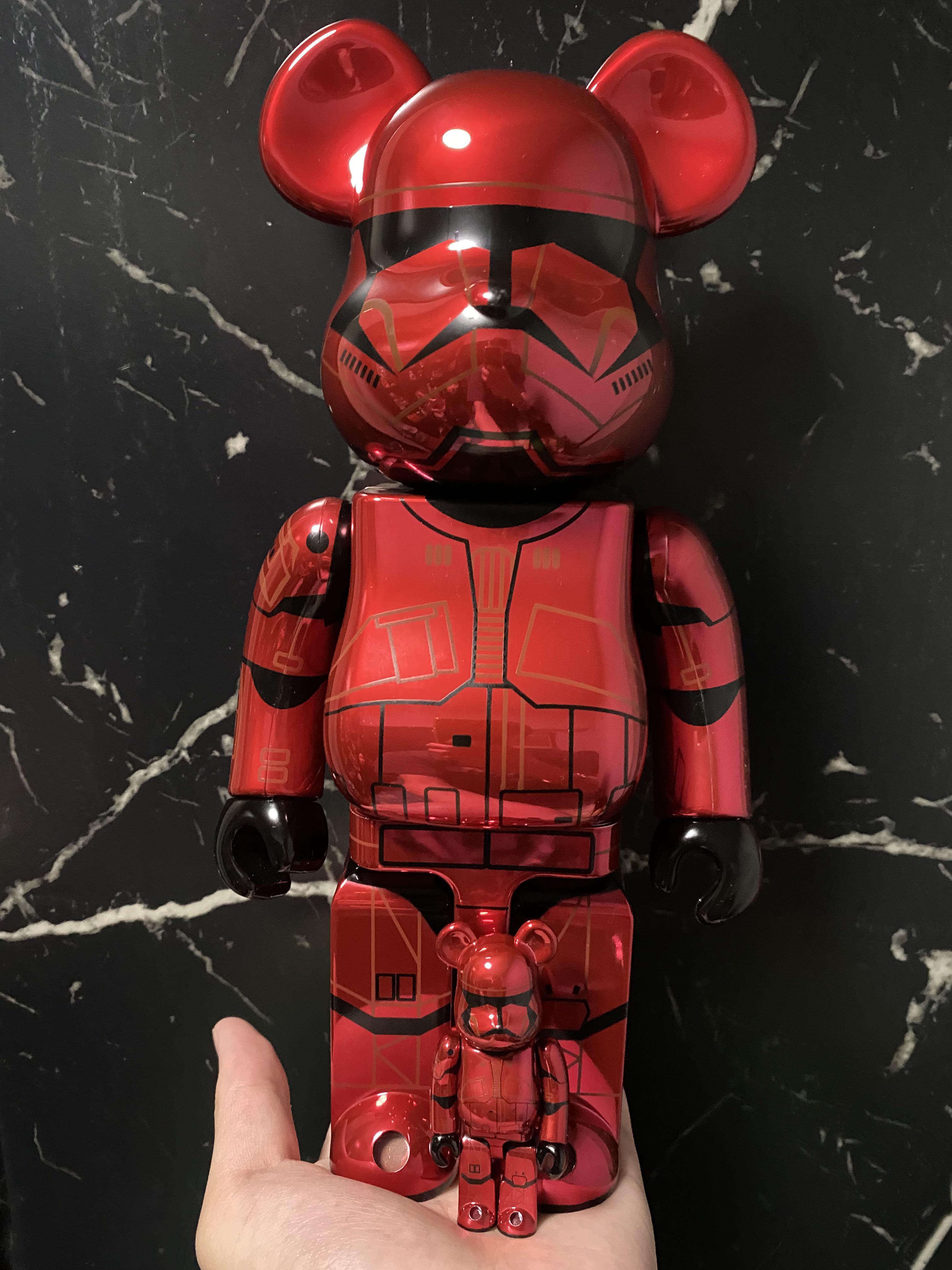 Bearbrick sith trooper CHROME 100% 400%-