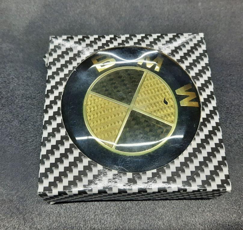 BMW Carbon Black Front Bonet Logo Badge Emblem 82mm, Auto