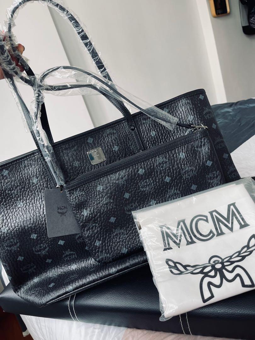 Brand New Original MCM Anya Medium Shopper Bag with Top Zip