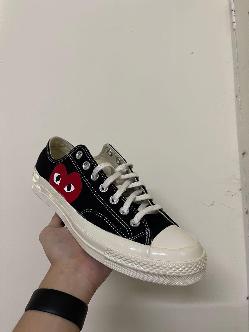 CDG Peaking Heart Black low Size UK 9 Mens Men s Fashion Footwear Sneakers on Carousell