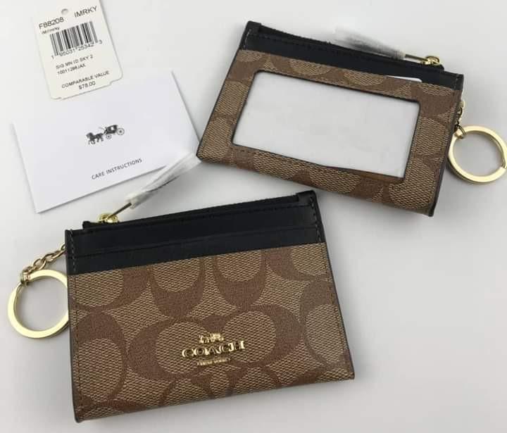 Black coach top coin purse