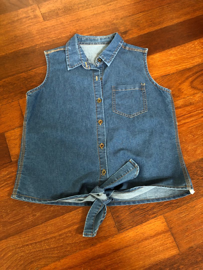 Crop Top Jeans / Crop Tanktop, Fesyen 