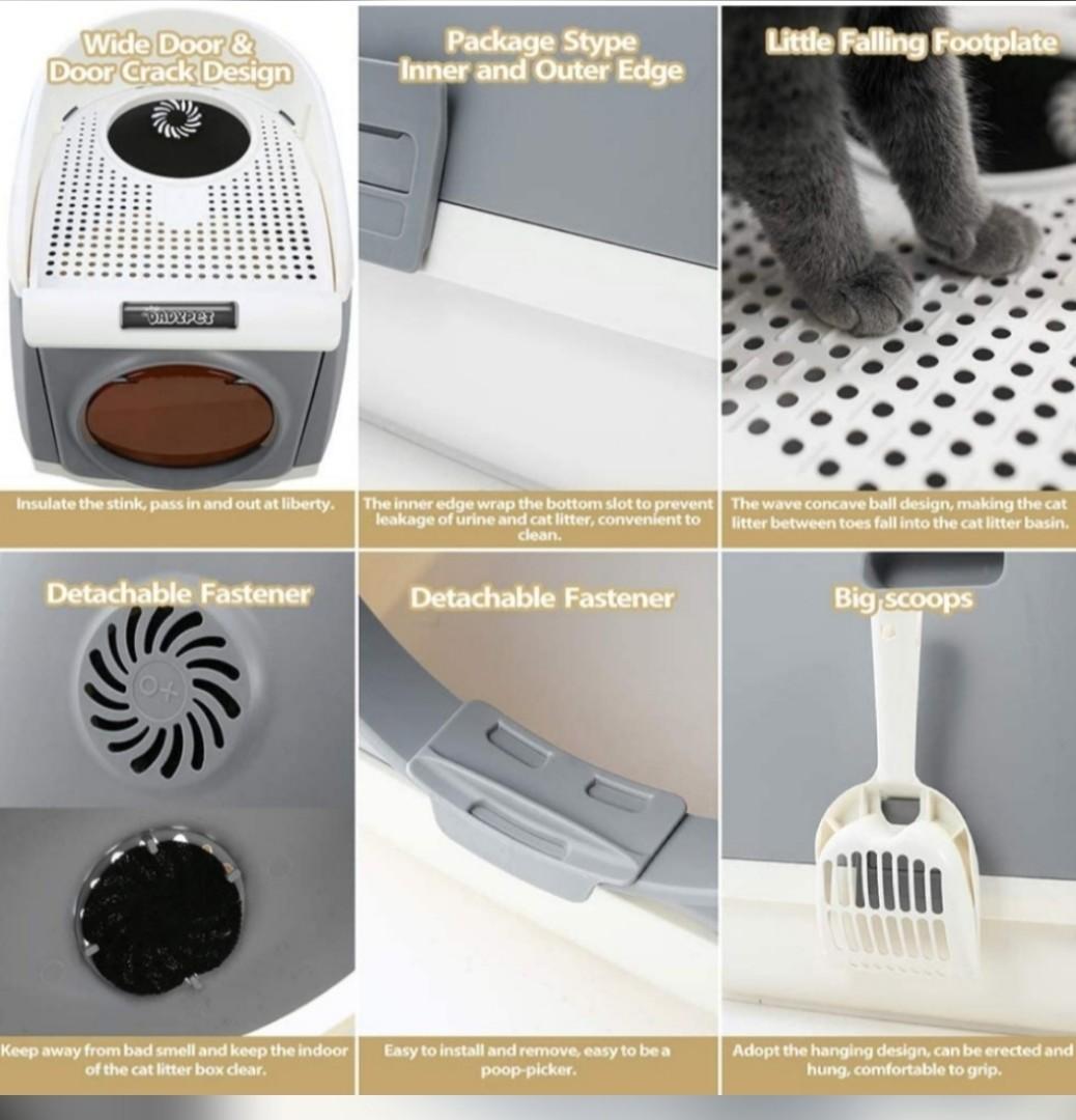 Dadypet Free Cabin Cat Litter Box with Doubledoor Design care for