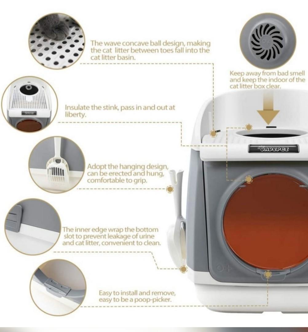 Dadypet Free Cabin Cat Litter Box with Doubledoor Design care for