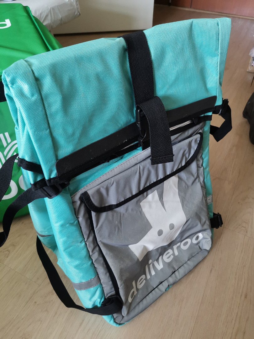 Deliveroo big thermal bag raincoat helmet brand new, Men's Fashion