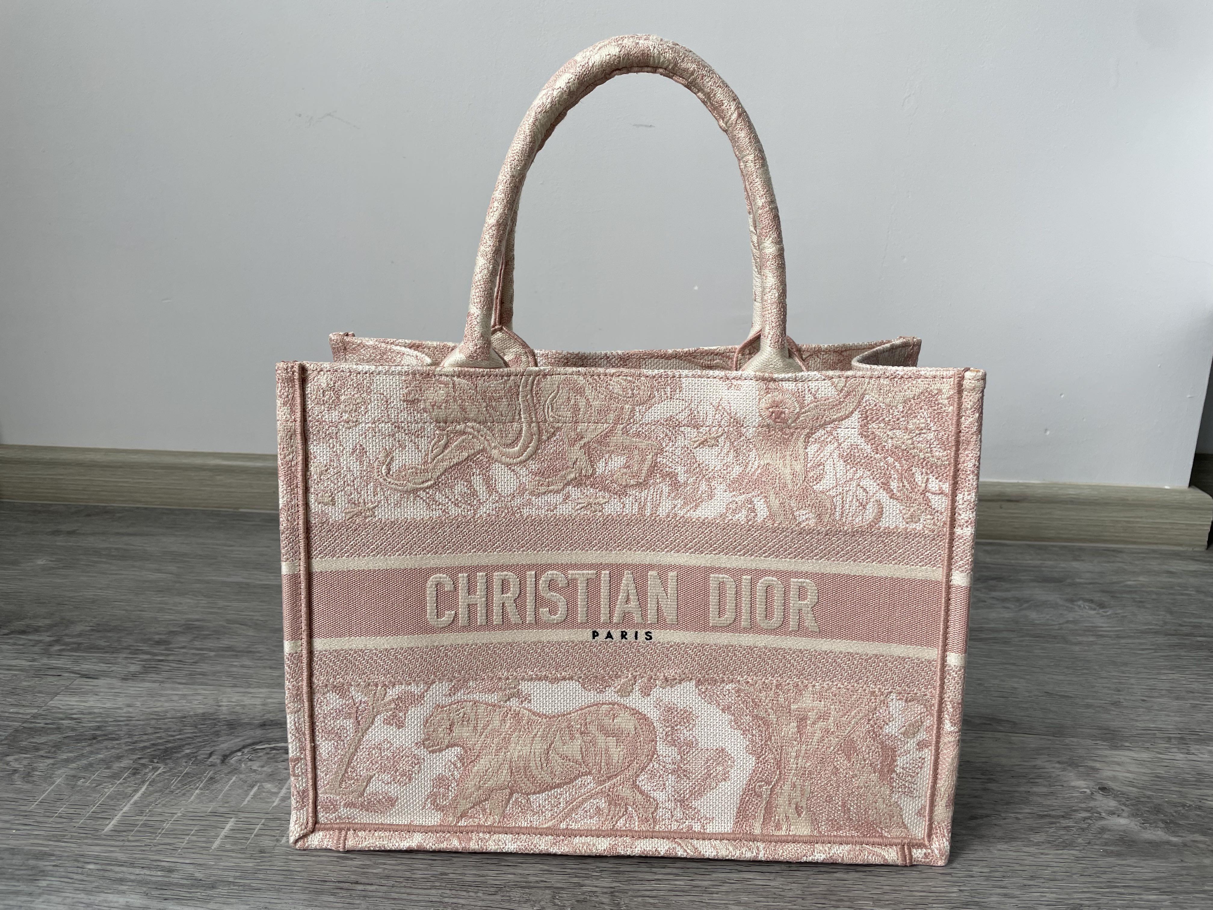 Large Dior Book Tote Powder Pink and Black Dior Jardin Botanique Embroidery  42 x 35 x 185 cm  DIOR US