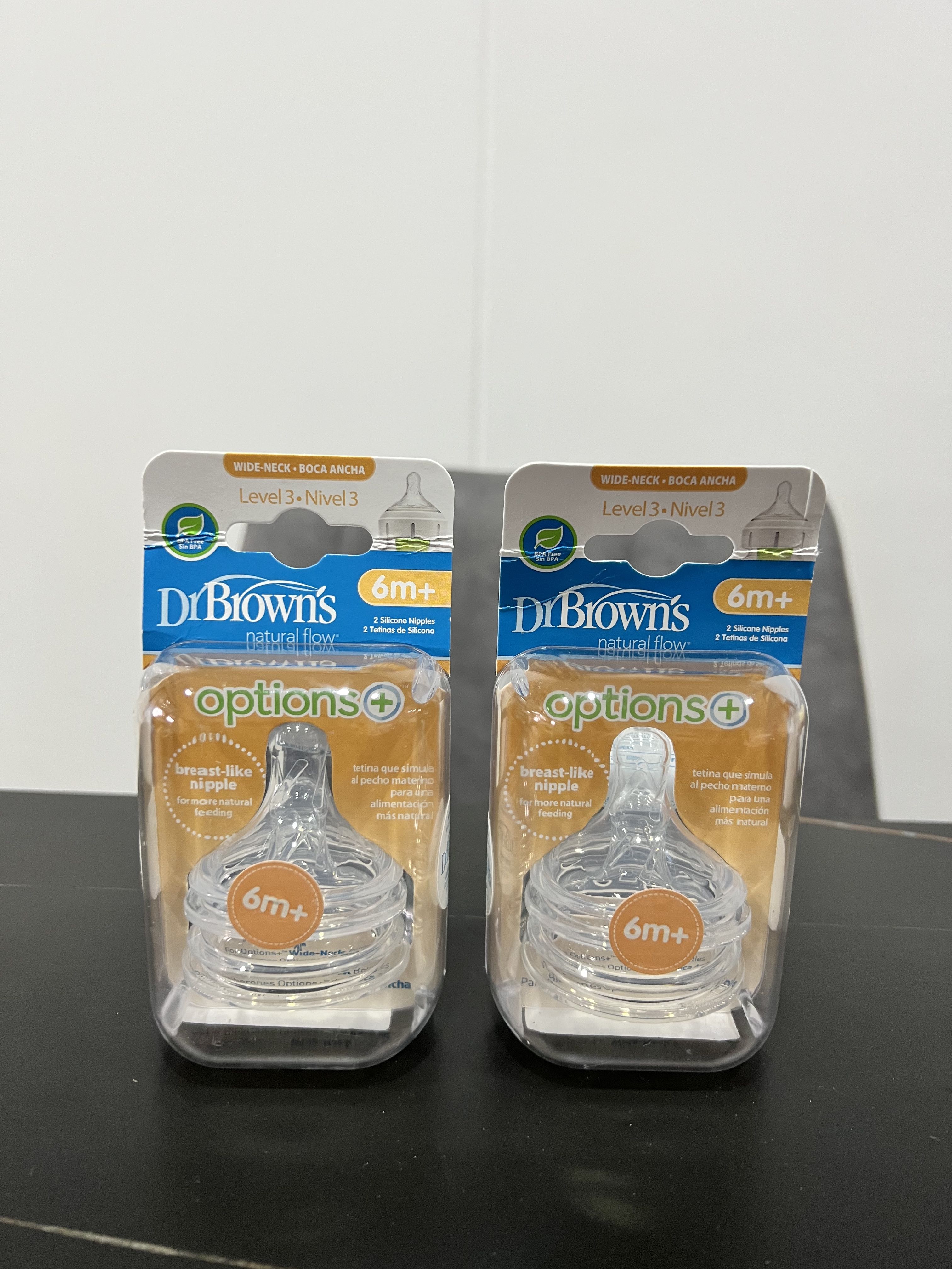 Dr Brown Teats Natural Flow Wide Neck 6m+, Babies & Kids, Nursing