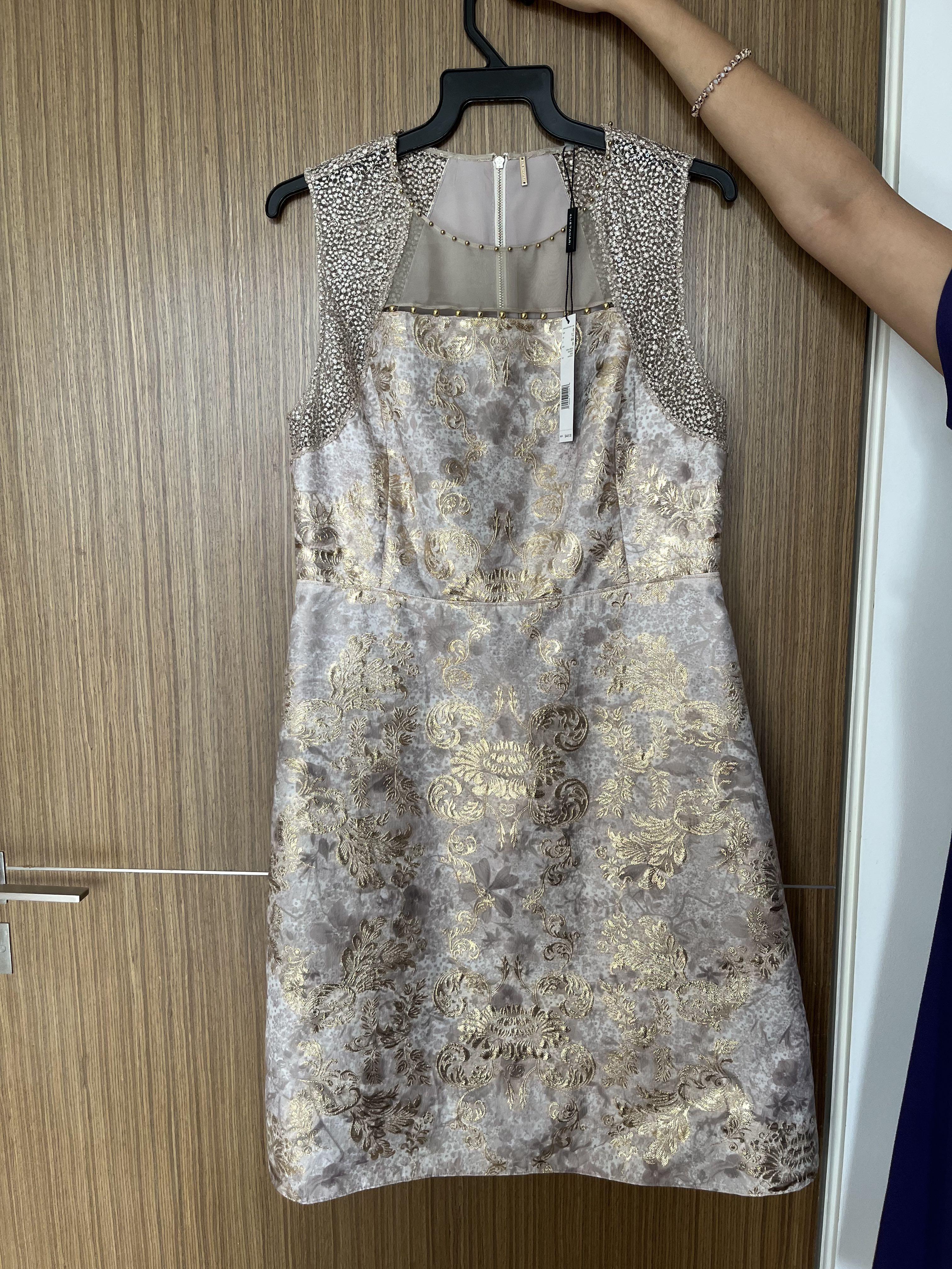 Tahari gold dress 2025