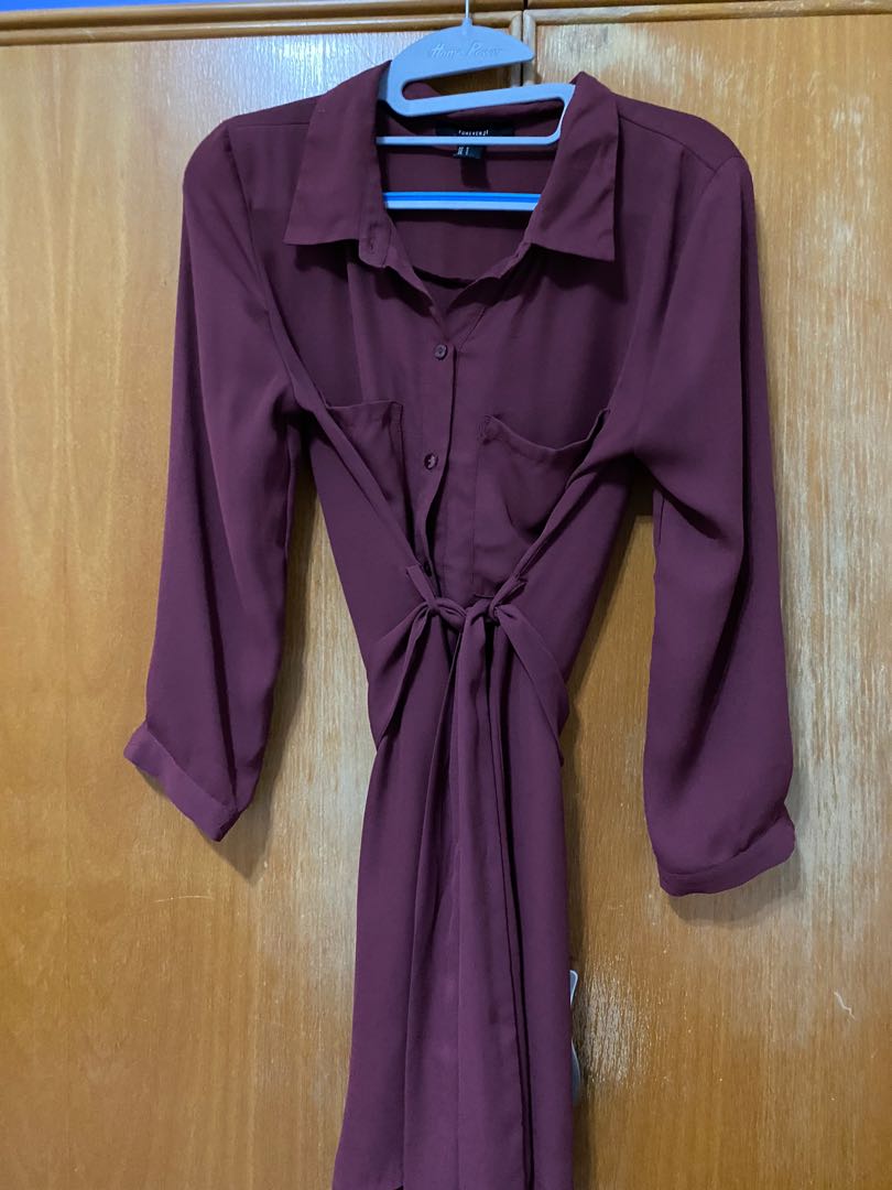 Forever 21 maroon dress - smart casual 