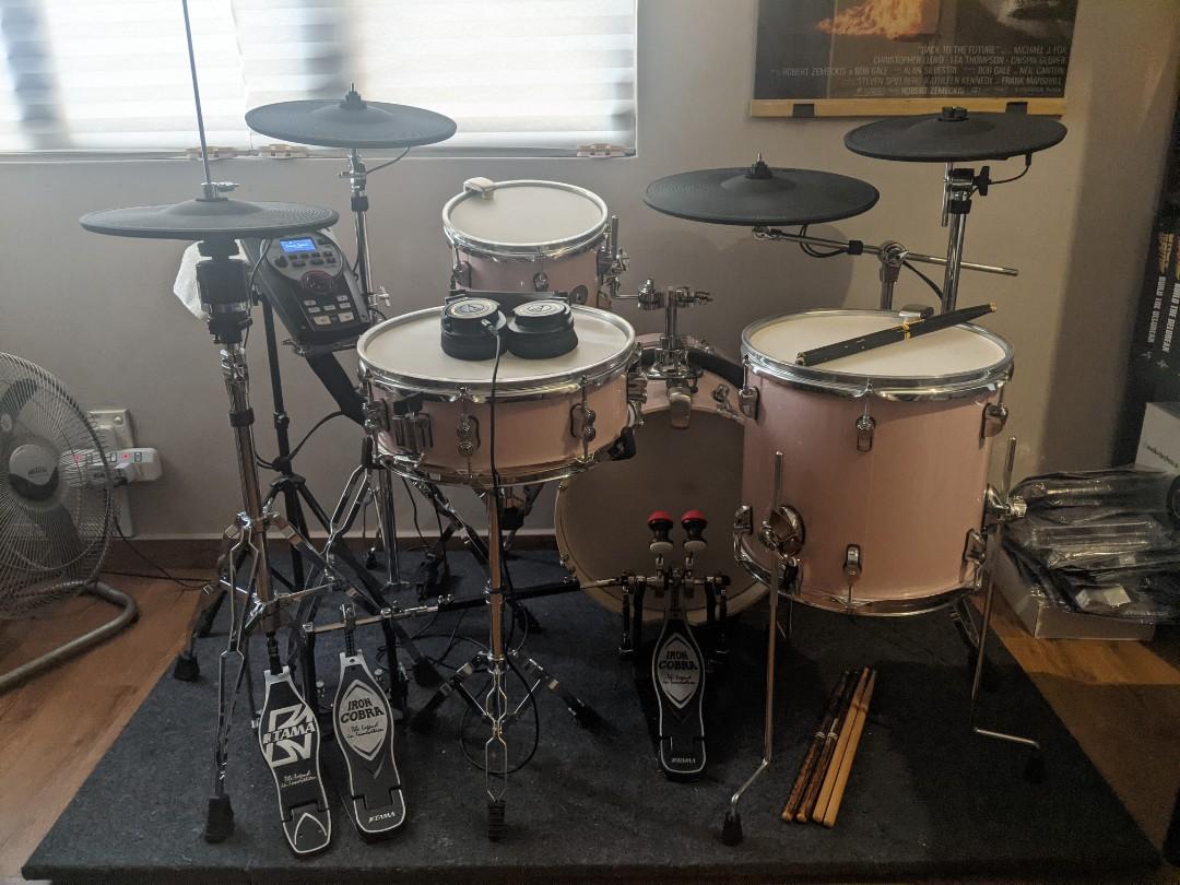 Fully Converted A2E Drums Set Electric Drums. DW PDP New Yorker Tama Hardwares Roland TD 11 module Lemon Cymbals Drum Riser Platform