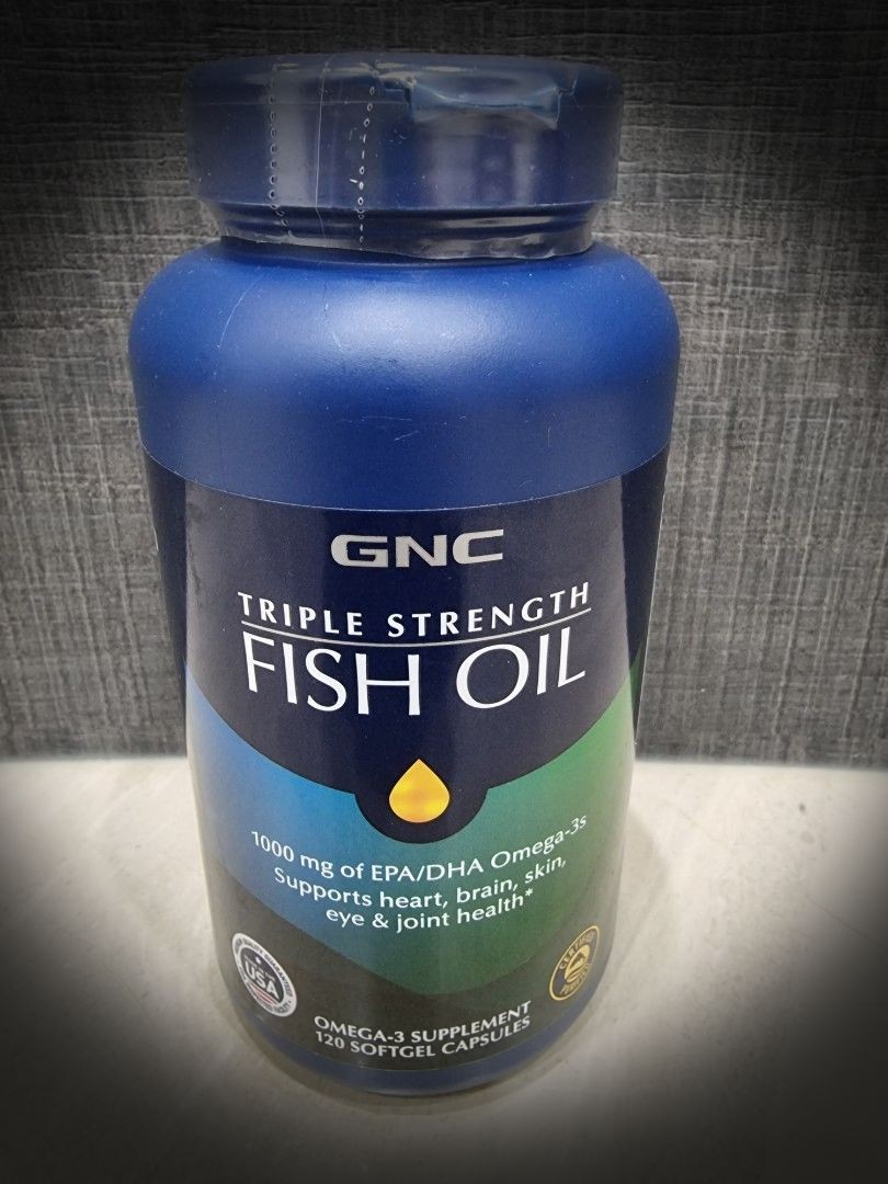 GNC Triple Strength Fish Oil (120 Softgel), Health & Nutrition