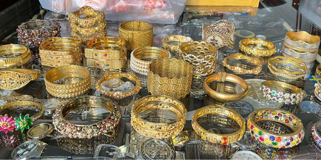Gold bangles top costume jewellery