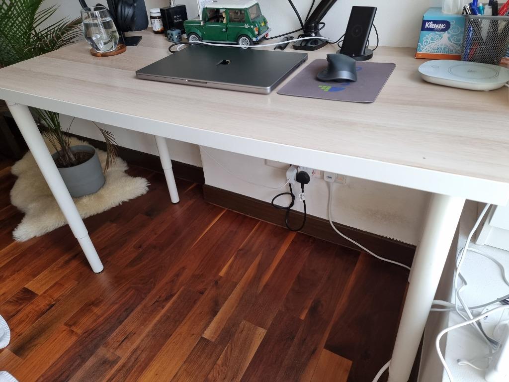 Ikea Adjustable Office Table LINNMON / OLOV Desk, Furniture & Home