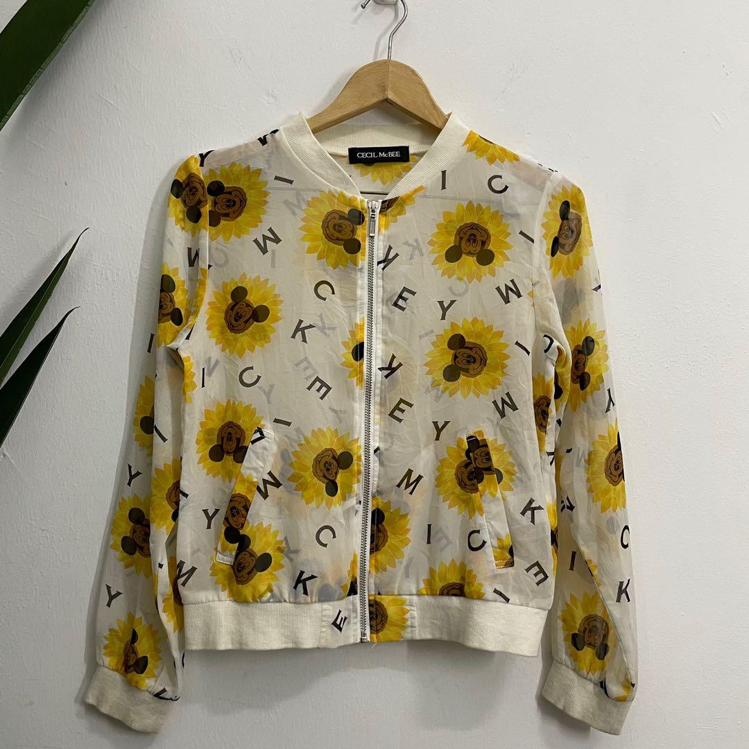Jacket cecil McBee full print mickey, Women's Fashion, Tops, Longsleeves on  Carousell