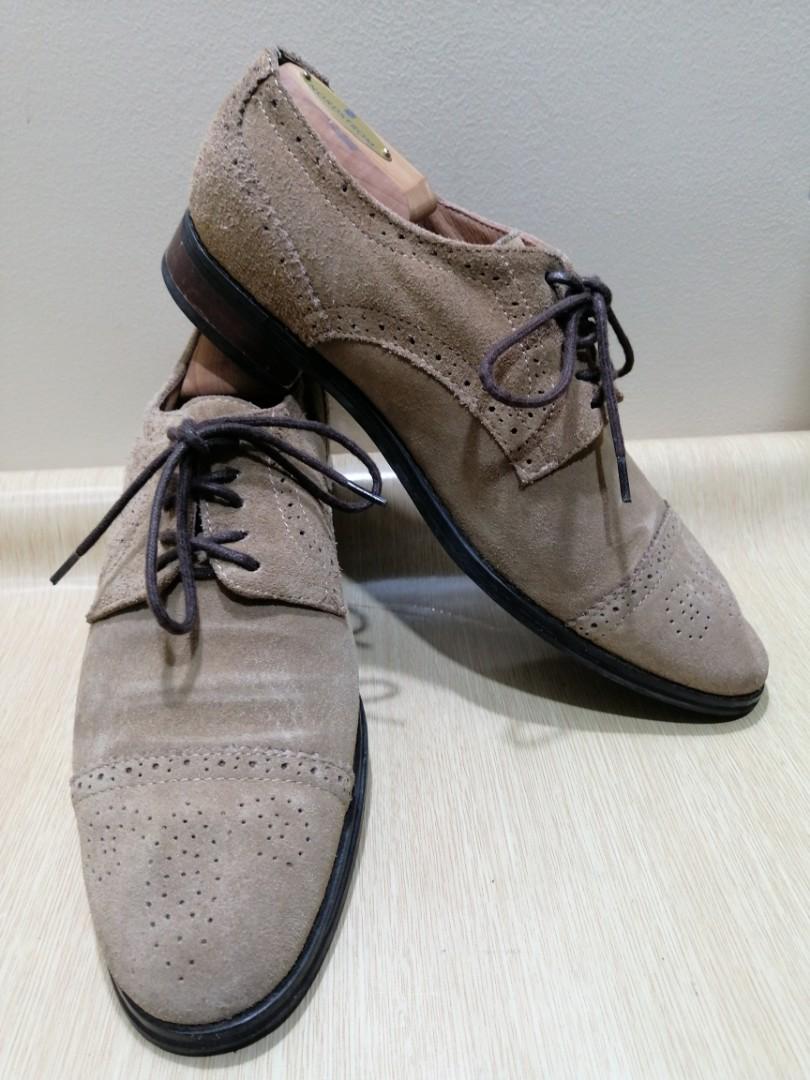 Suede Leather Wingtip Formal Shoes 
