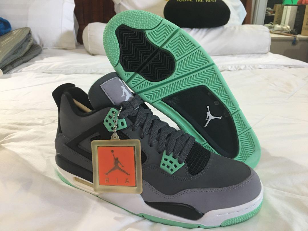 Jordan 4 Green Glow Men s Fashion Footwear Sneakers on Carousell