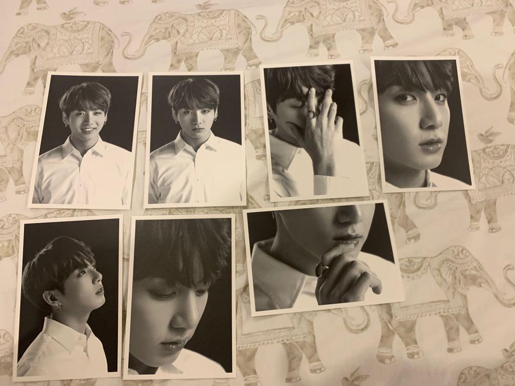 Jungkook Wings Face Photo Collection Complete (Category: K-Wave Merchandise) located in Quezon City. Submitted by fjpurple (Listing ID 1132343527, Image 1). Description: BTS WINGS Face Photo Collection - Jungkook complete set - mint condition.
