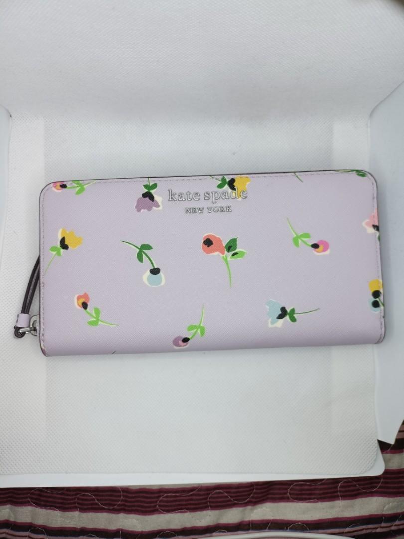 Kate Spade - Purple Flower Long Purse, Women's Fashion, Bags & Wallets,  Wallets & Card holders on Carousell
