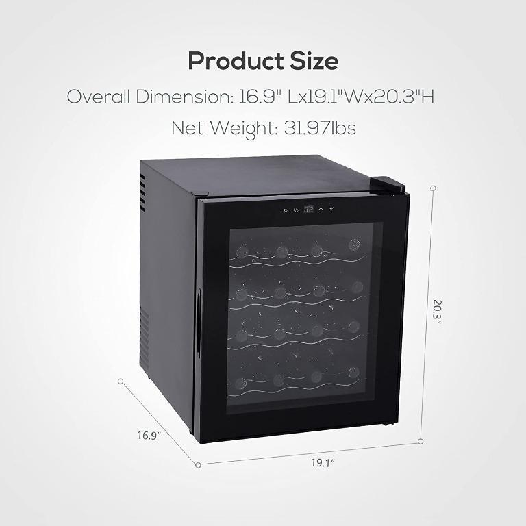 KUPPET BCW48A 16 Bottles Thermoelectric Freestanding Wine Cooler