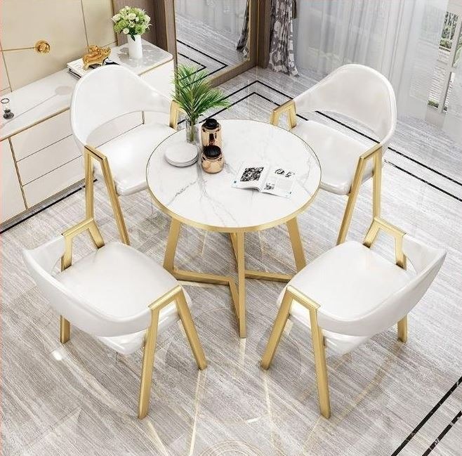 Light Luxury Round Table and Chair Combination., Furniture & Home
