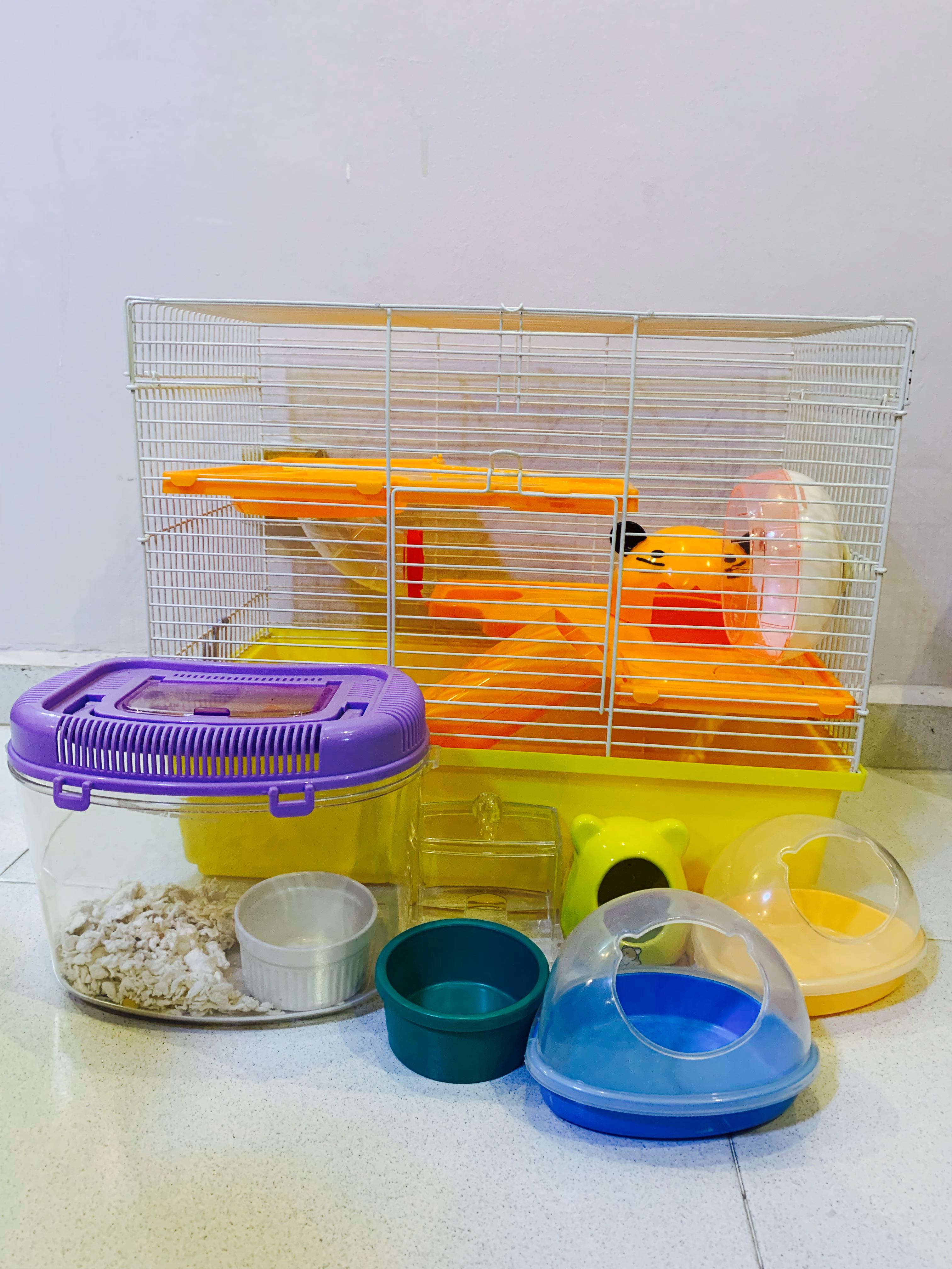 LIKE NEW Hamster Cage with accessories, Pet Supplies, Homes & Other Pet