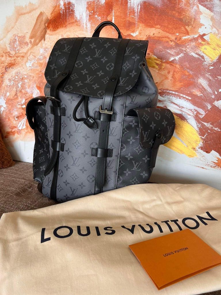 Louis Vuitton Christopher PM Monogram Backpack Black Brown Orange