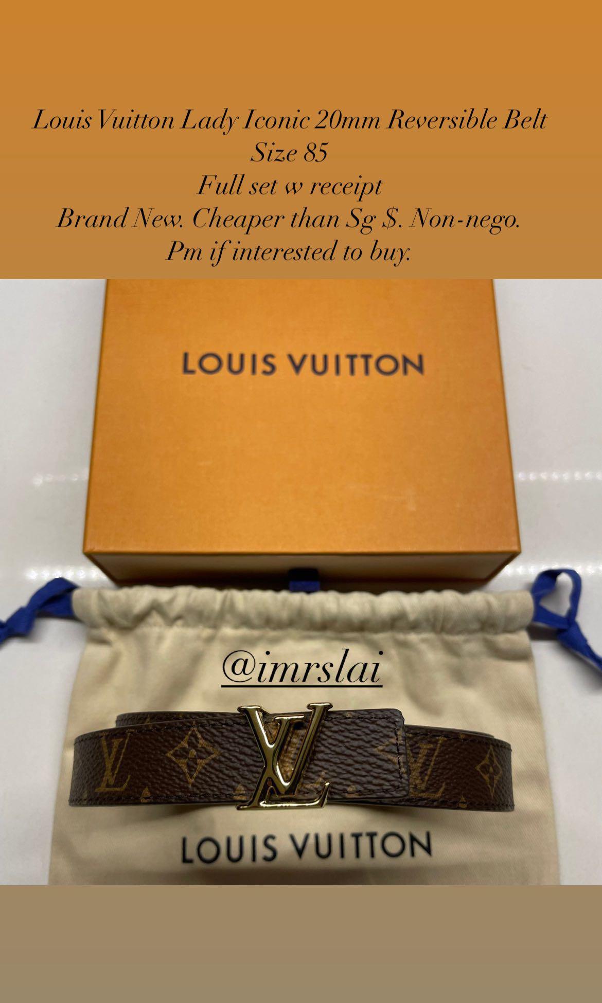 Authentic LV Iconic Reversible Belt 20MM, Luxury, Accessories on Carousell