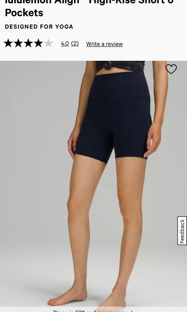 Lululemon Align Shorts 6” with pockets 