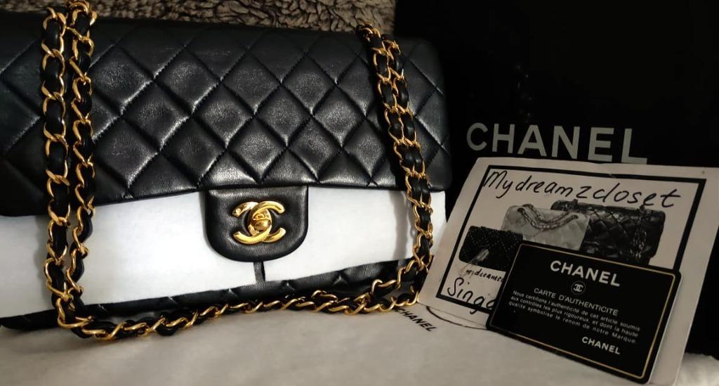 MINT FULL SET CHANEL Classic Black Lambskin 24K Gold Medium Double Flap Bag,  Women's Fashion, Bags & Wallets, Shoulder Bags on Carousell