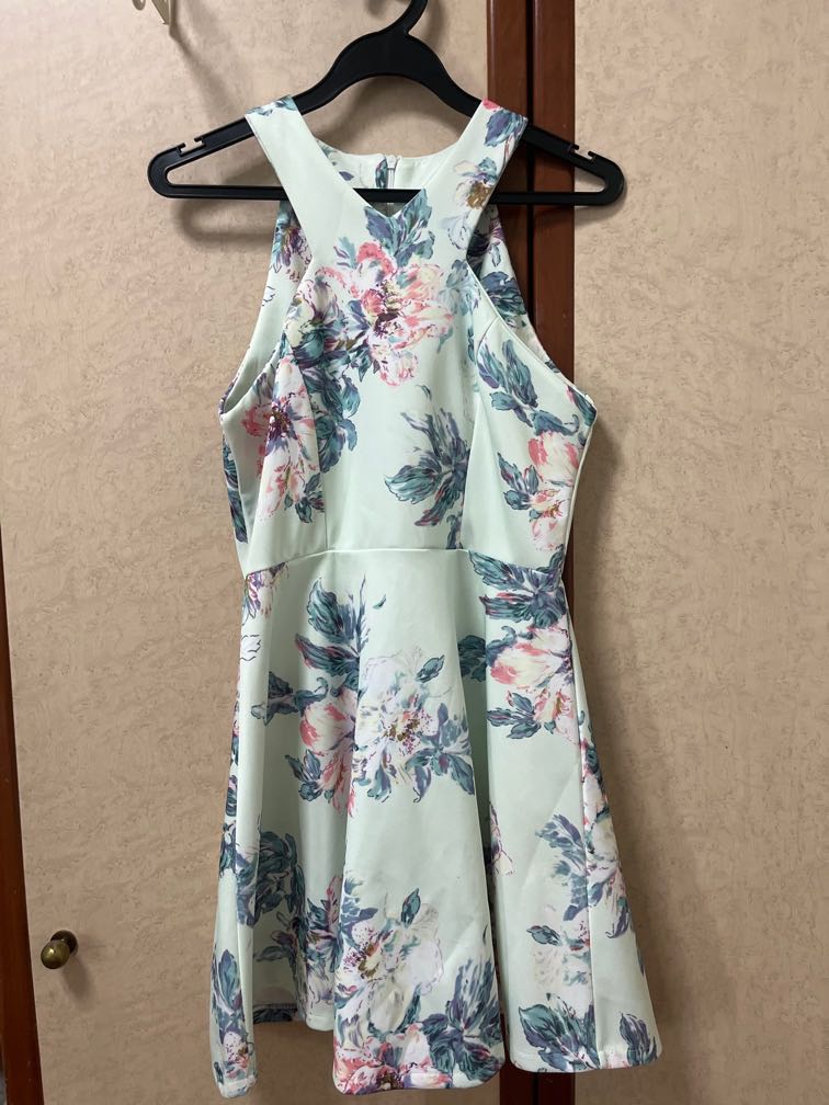 mint green dress floral