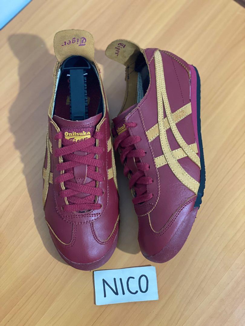 Onitsuka Tiger Mexico 66 Burgundy Tan Women s Fashion