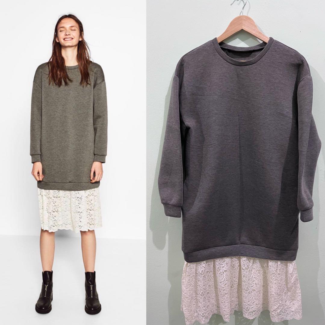 Sweatshirt dress hot sale zara